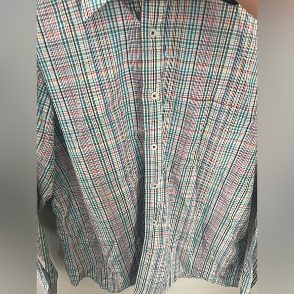 Men’s Club Room Slim Fit Plaid Casual Button Down Long Sleeve Size Large - Picture 3 of 9